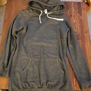 4/30$ Really long grey hooded sweater